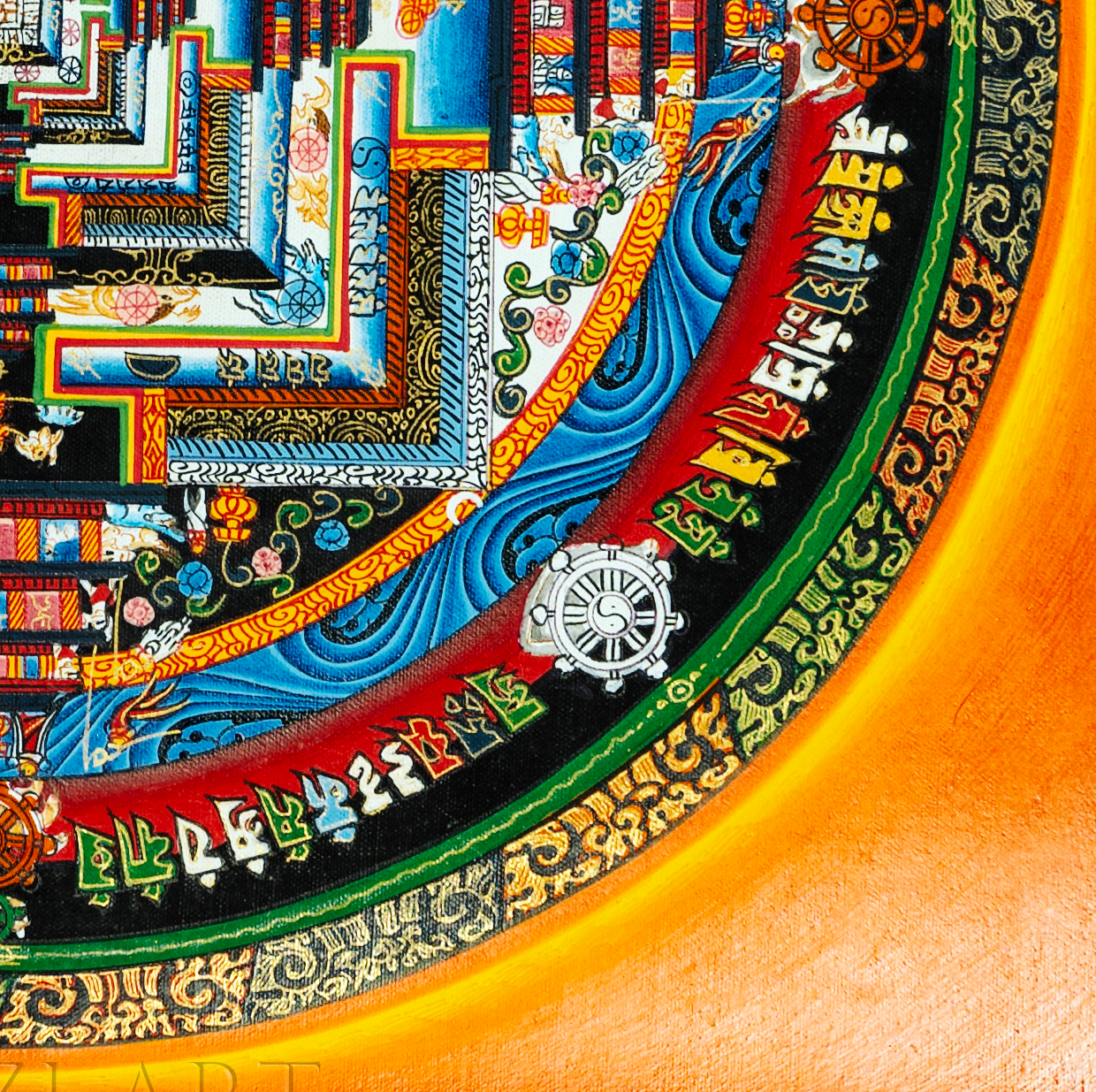 Handmade Kalachakra Mandala Thangka Eternal Tranquility - T-B-HT-OB-AU-KM-0006