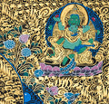 Yellow Jambhala Thangka: Deity of Wealth, Prosperity, and Abundance - T-S-BT-RB-J-0031