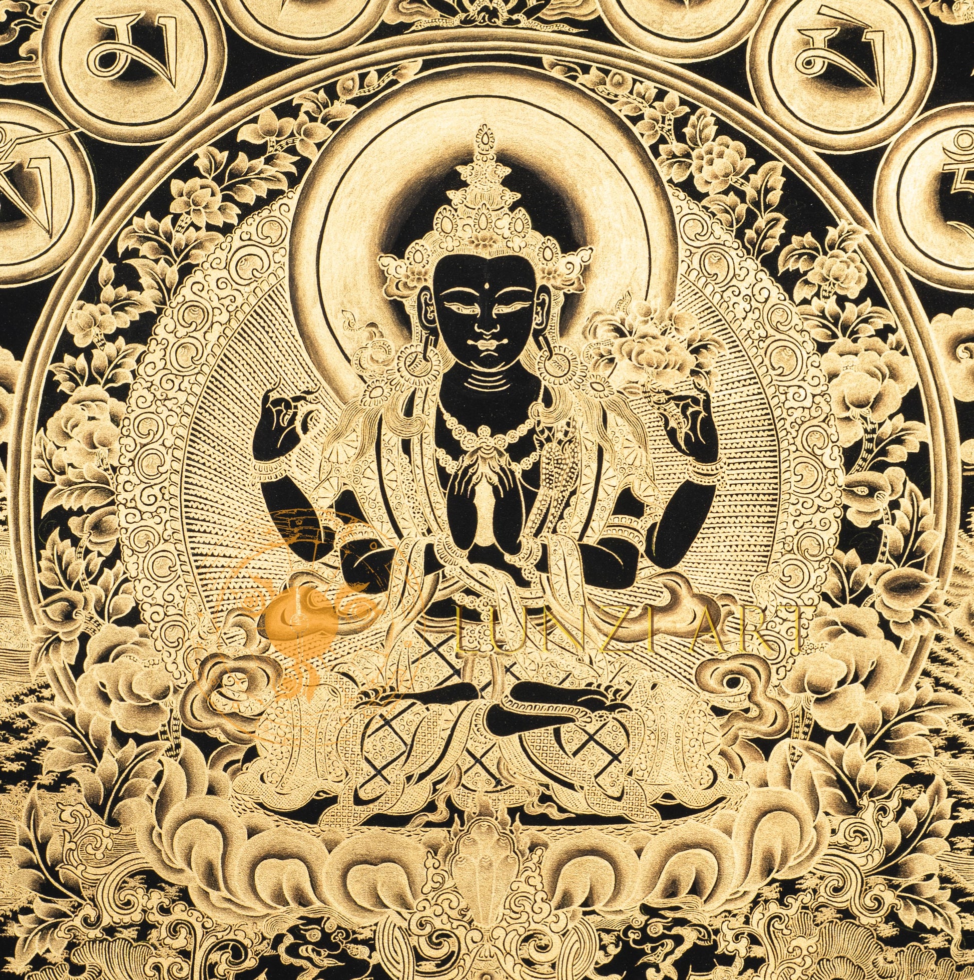 Hand-Painted Chengresi (Avalokiteshvara) Thangka - T-S-BT-BB-C-0009