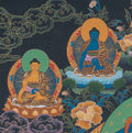 The Golden Lord of Wisdom: Manjushri Thangka Painting - T-S-BT-RB-AU-M-0025