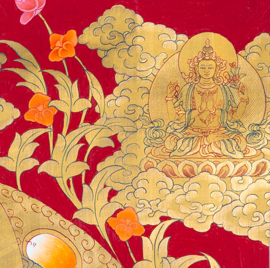 The Second Buddha: Guru Rinpoche Thangka Painting - T-S-BT-BB-AU-GR-0021