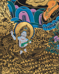 Yellow Jambhala Thangka: Deity of Wealth, Prosperity, and Abundance - T-S-BT-RB-J-0031