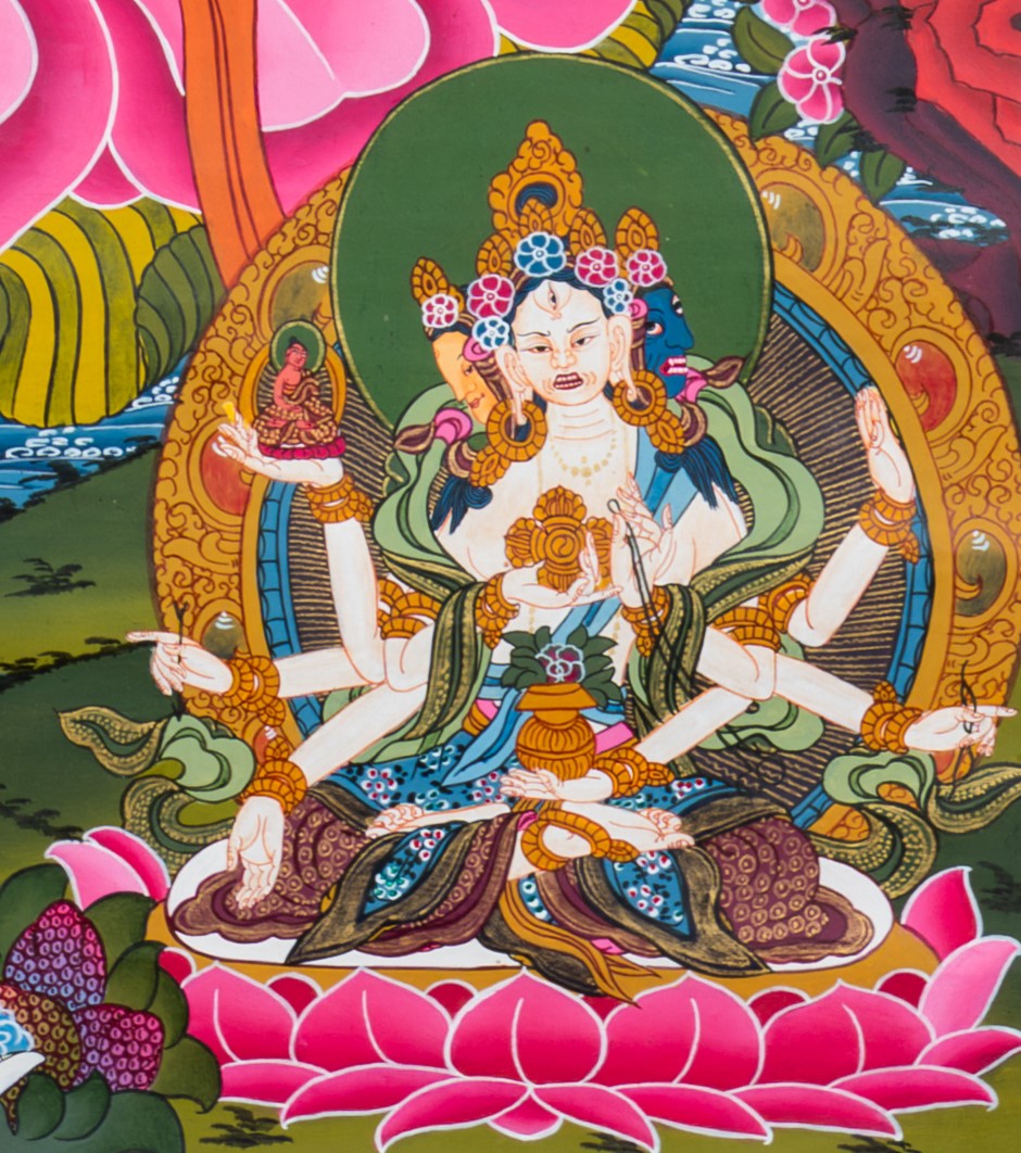 The Swift Liberator: Green Tara Thangka Painting - T-S-BT-BB-AU-GT-0023
