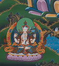 The Golden Lord of Wisdom: Manjushri Thangka Painting - T-S-BT-RB-AU-M-0025
