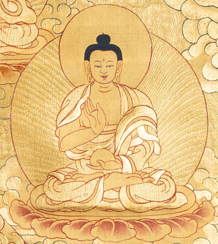 The Golden Path to Enlightenment: Shakyamuni Buddha Thangka Painting - T-S-BT-RB-AU-SB-0019