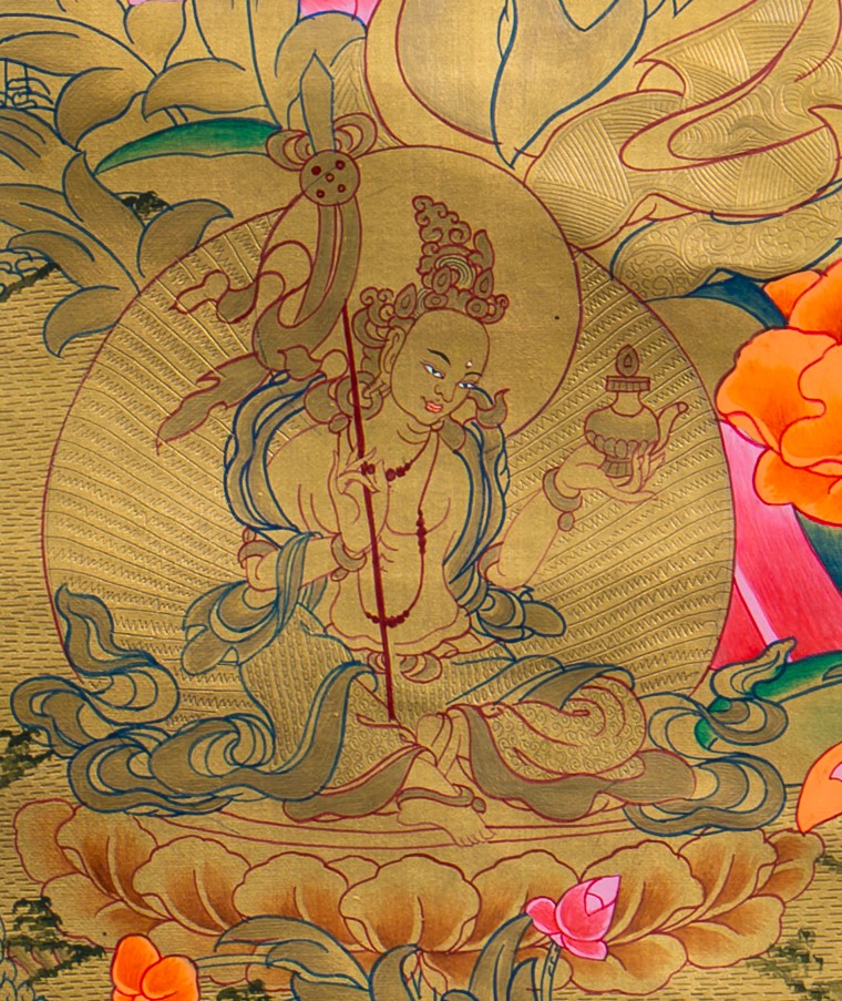 The Second Buddha: Guru Rinpoche Thangka Painting - T-S-BT-BB-AU-GR-0021