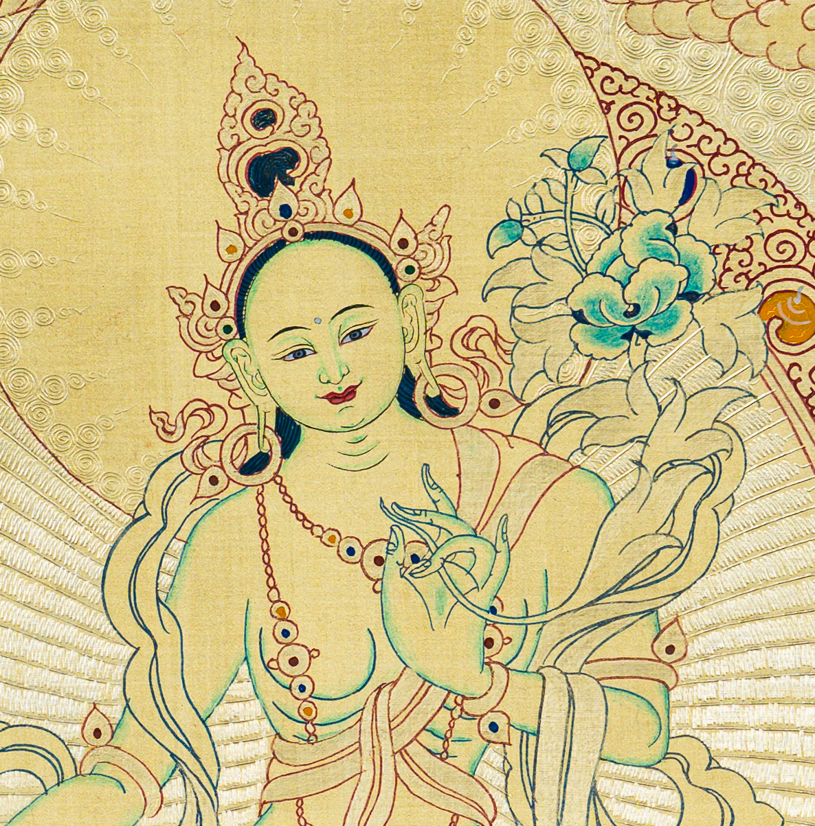 Green Tara Thangka: The Swift Liberator of Compassion - T-B-HT-RB-GT-0075