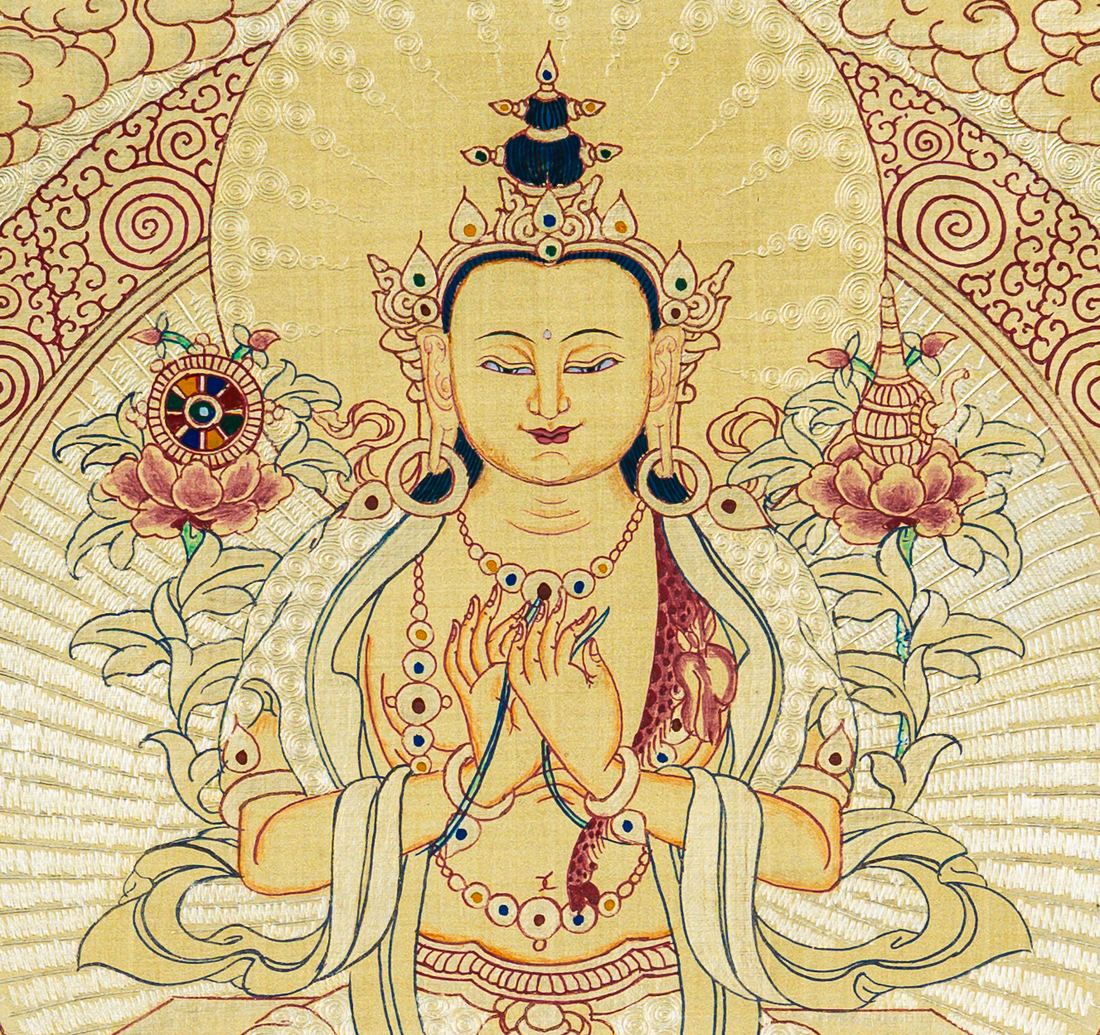 Maitreya Buddha Thangka: The Future Buddha - T-B-HT-RB-MB-0071