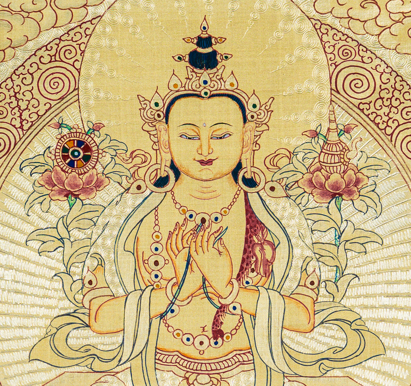 Maitreya Buddha Thangka: The Future Buddha - T-B-HT-RB-MB-0071