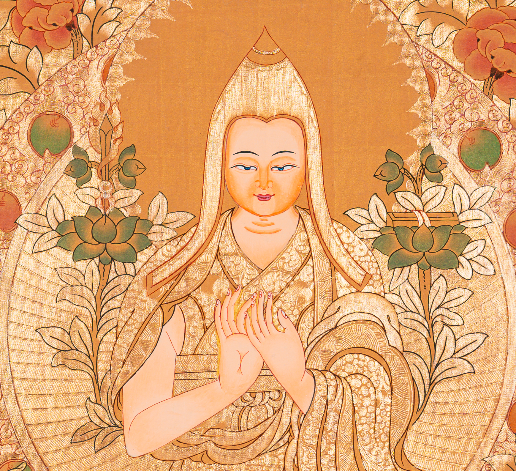 Je Tsongkhapa Thangka: The Radiant Master of Scholarly Grace - T-B-HT-RB-C-0081