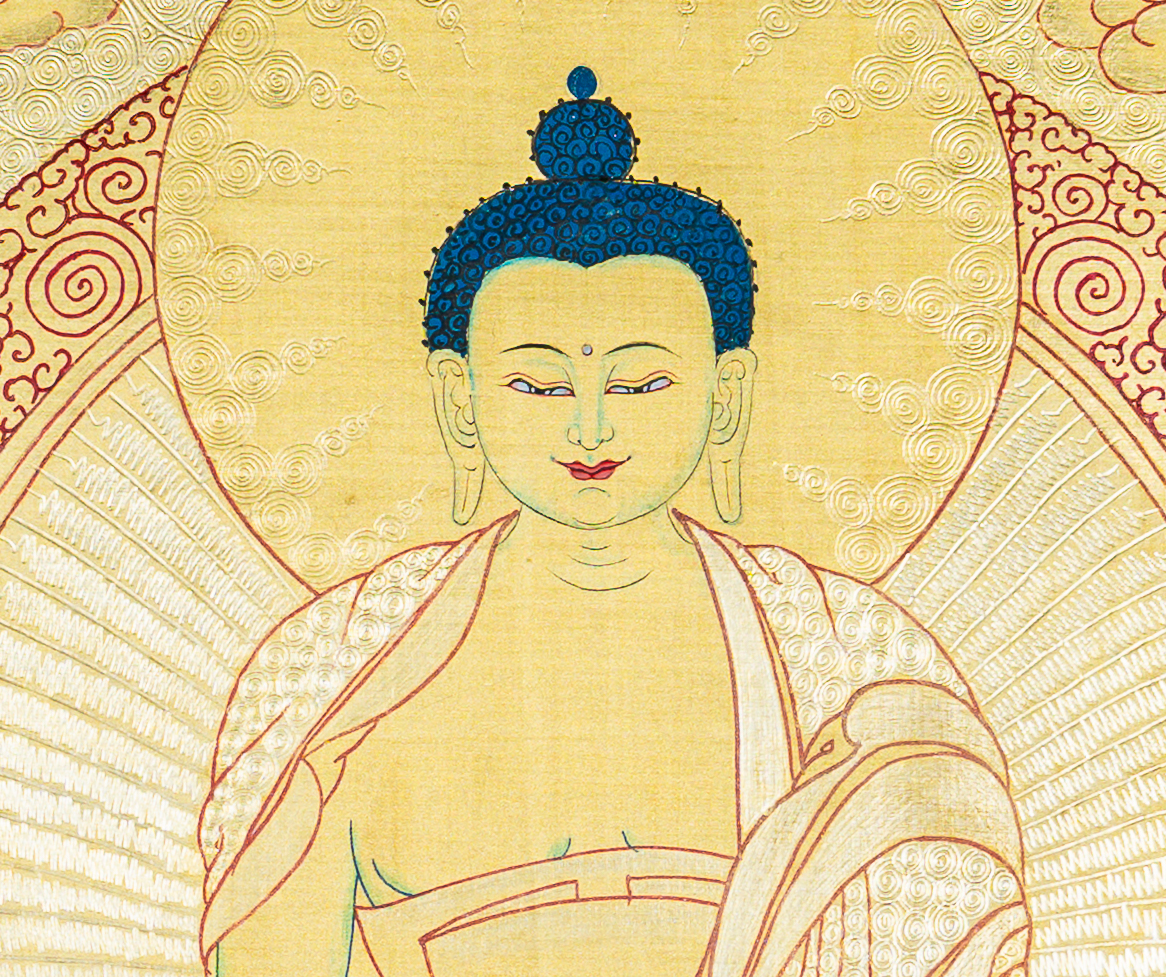 Medicine Buddha Thangka: The Lapis Lazuli Radiance of Healing - T-B-HT-RB-MB-0076