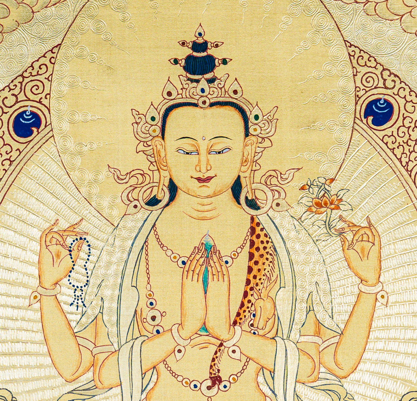 Chenrezig Thangka: The Infinite Radiance of Compassionate Love - T-B-HT-RB-C-0077
