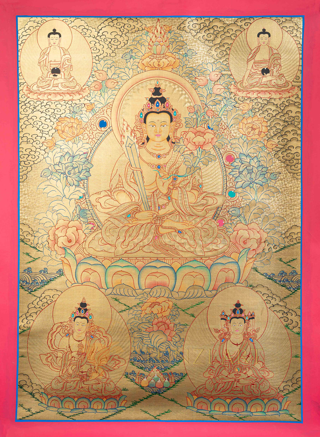 Akasagarbha Thangka: The Golden Radiance of Boundless Space - T-N-ET-GB-AB-0009
