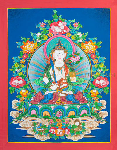 Akshobhya Bodhisattva Thangka: The Golden Light of Unshakable Wisdom - T-N-ET-RB-AU-AB-0081