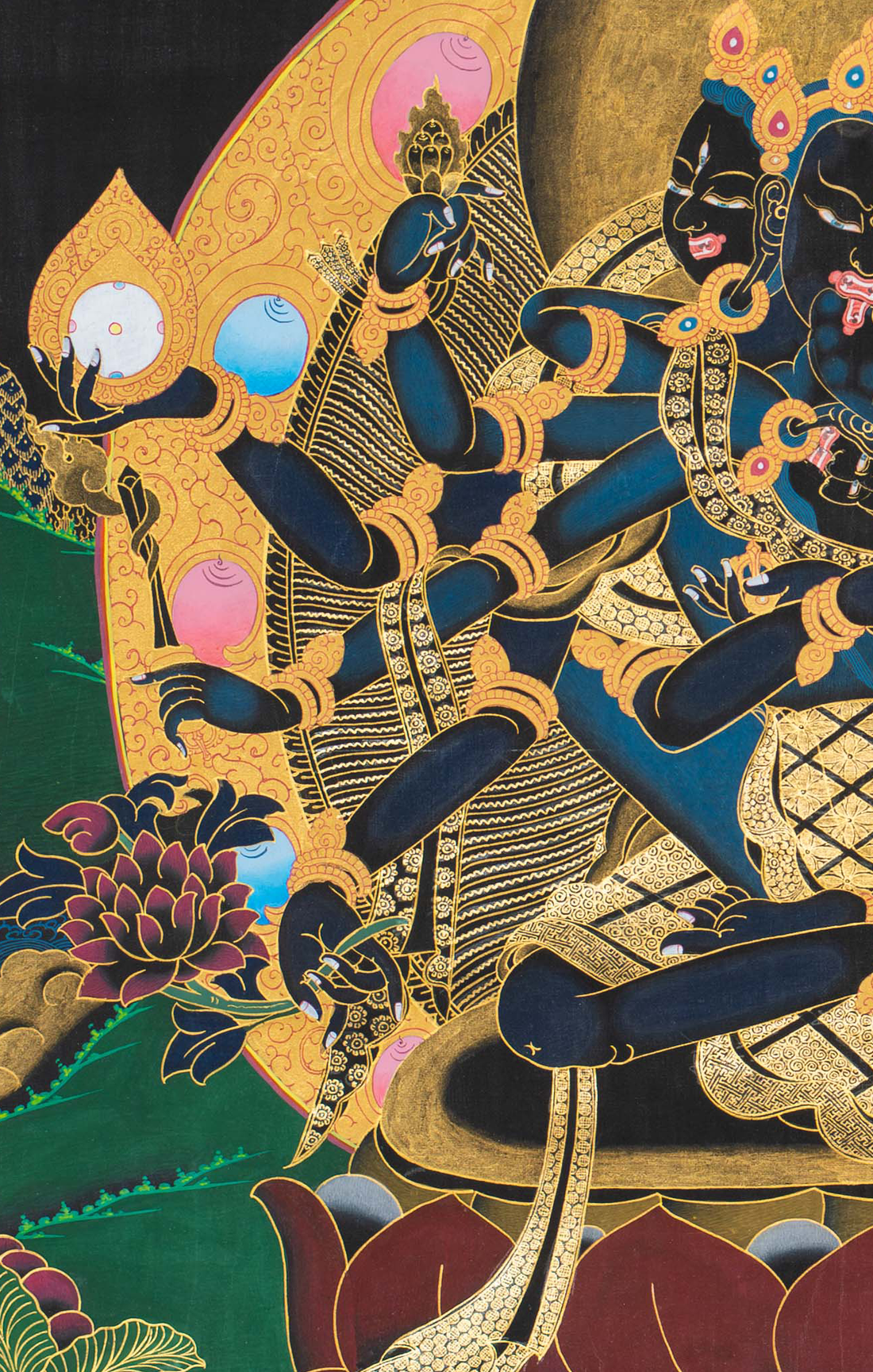 Akshobhyavajra Guhyasamaja Thangka: Secret Union of Wisdom and Compassion - T-S-BT-RB-AU-GS-0123