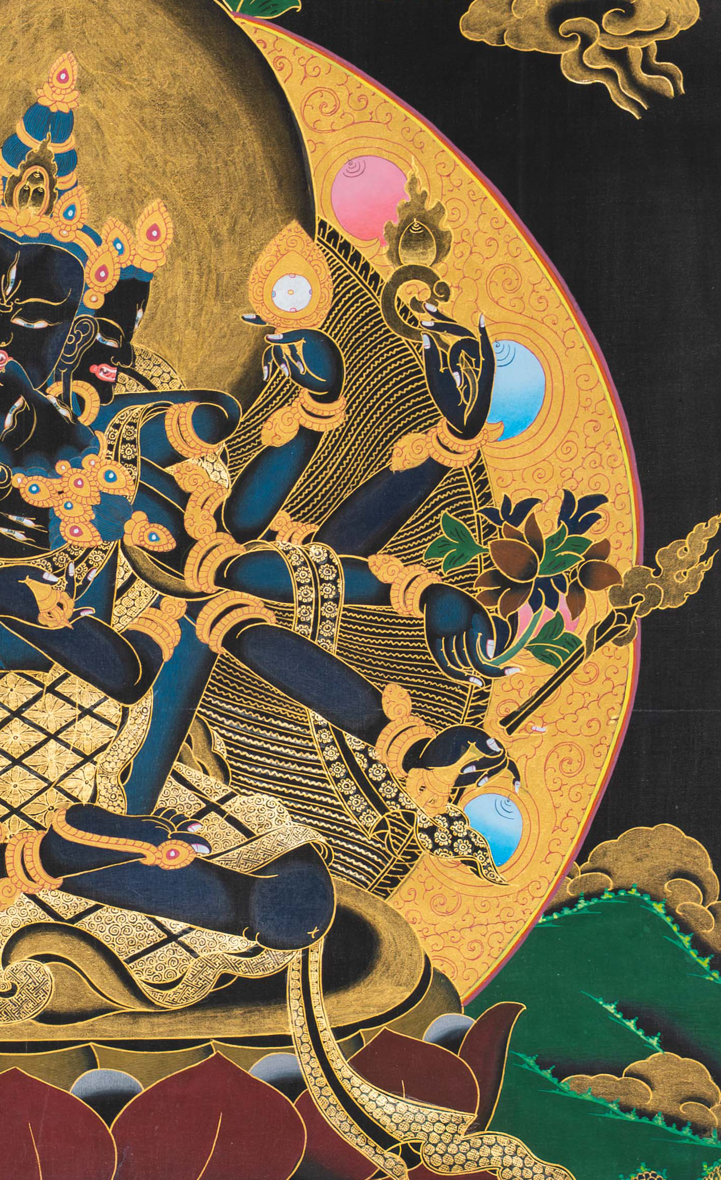 Akshobhyavajra Guhyasamaja Thangka: Secret Union of Wisdom and Compassion - T-S-BT-RB-AU-GS-0123