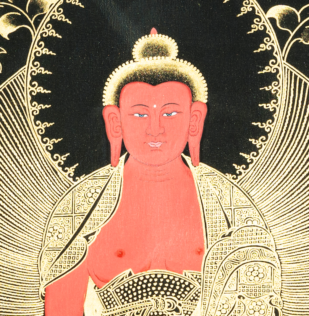 Amitabha Buddha Authentic Hand drawn Red Buddha - T-B-HT-RB-AB-0026