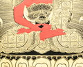 Amitabha Buddha Authentic Hand drawn Red Buddha - T-B-HT-RB-AB-0026