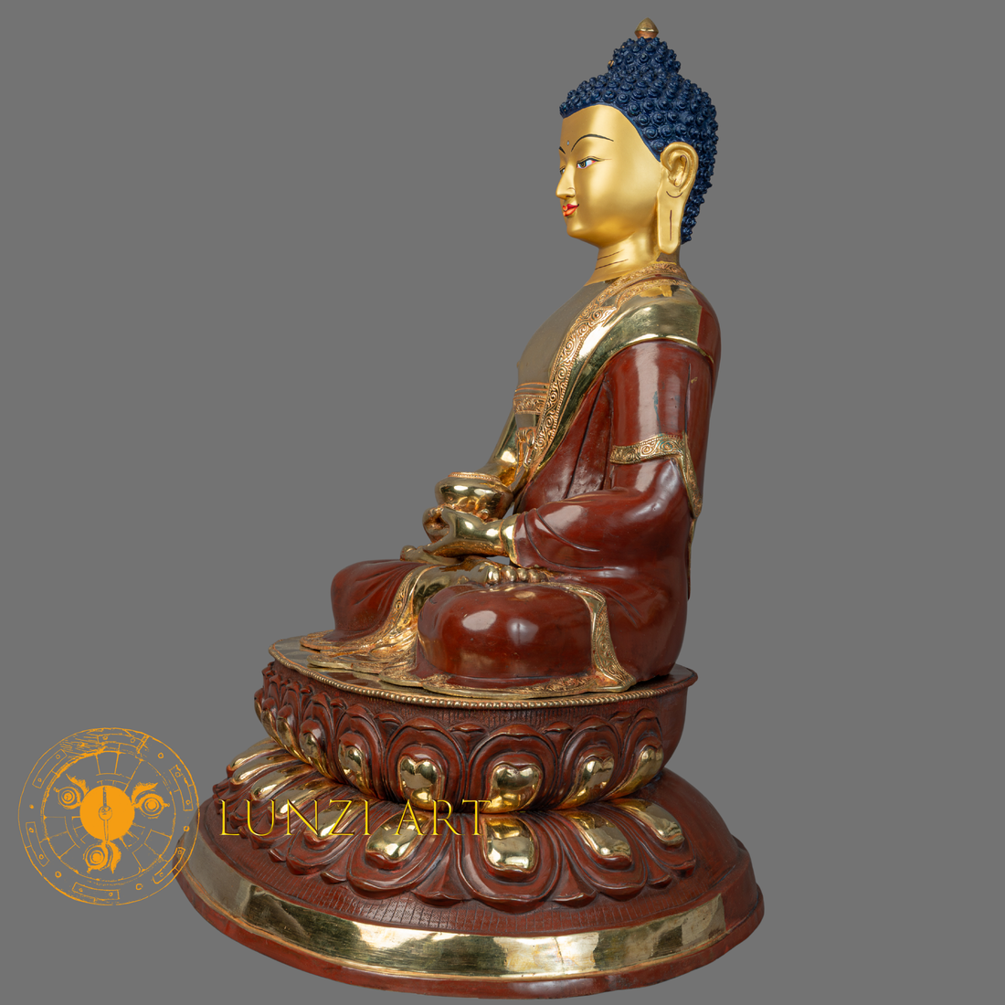 Amitabha Buddha | Half Gold-Plated Copper - S-P-BA-HG-CG-AB-00194