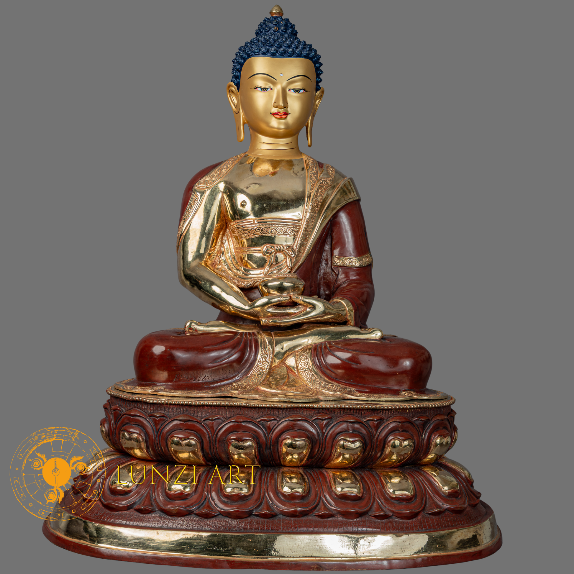 Amitabha Buddha | Half Gold-Plated Copper - S-P-BA-HG-CG-AB-00194