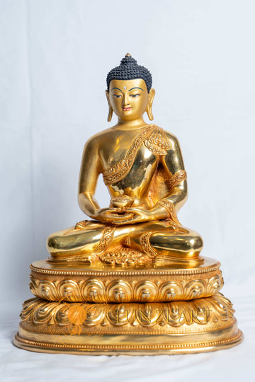 Amitabha Buddha Statue | Copper Full Gold Plated - statues