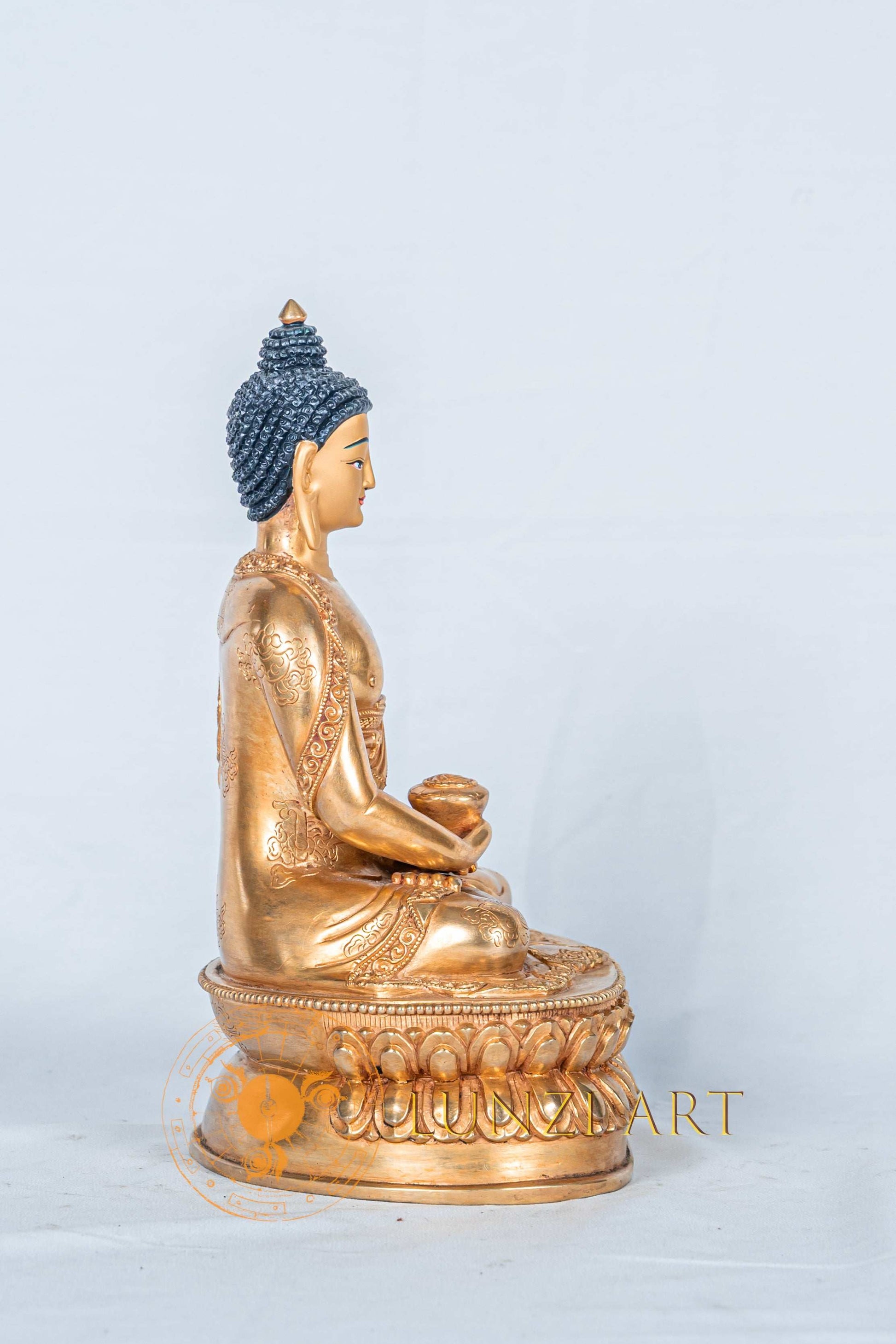 Amitabha Buddha Statue | Copper Full Gold Plated - statues