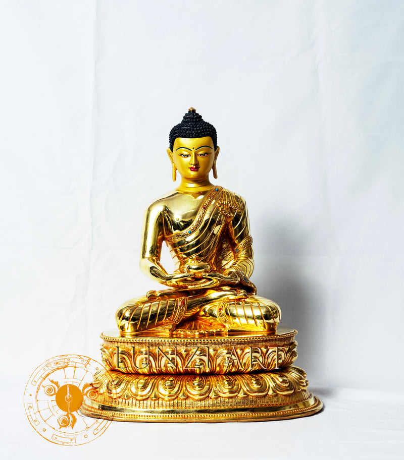Amitabha Buddha Statue | Copper with 24k Gold Plating - S-P-BA-FG-CG-AB-0002