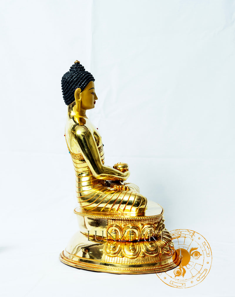 Amitabha Buddha Statue | Copper with 24k Gold Plating - S-P-BA-FG-CG-AB-0002