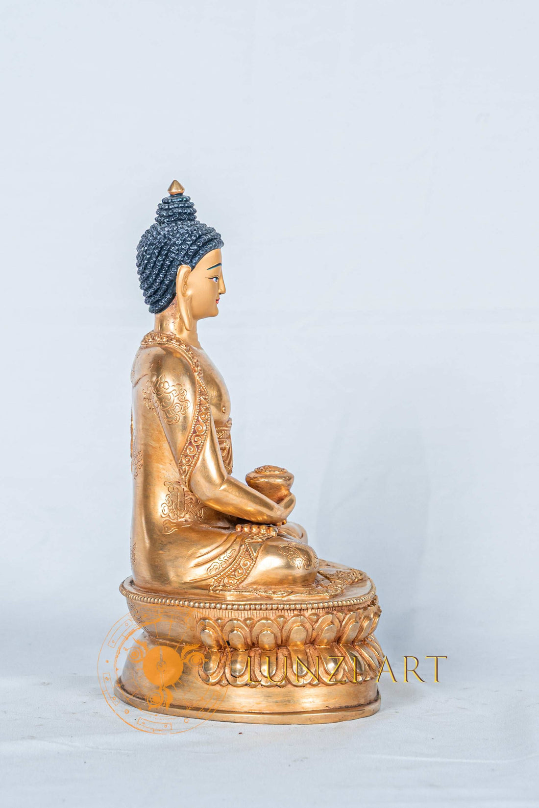 Amitabha Buddha Statue | Handcrafted Copper Fully Gold Plated - S-B-RM-FG-CG-AB-0119