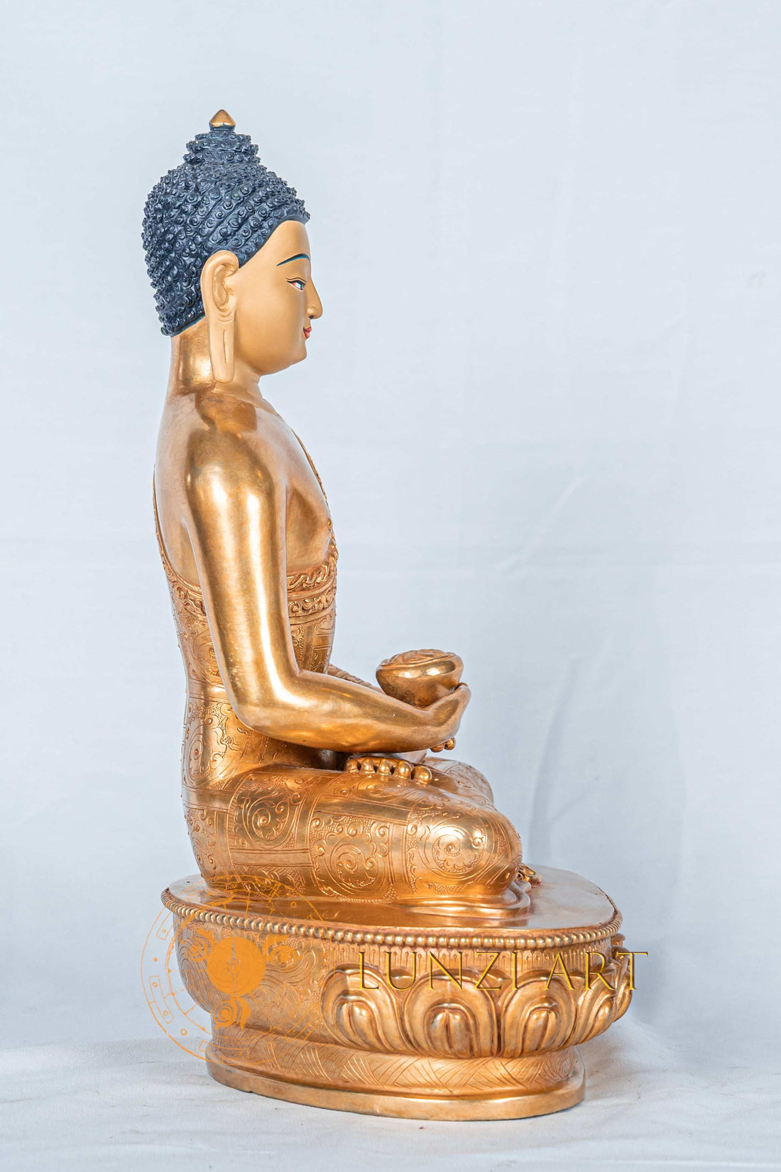 Amitabha Buddha Statue | Handcrafted Copper Fully Gold Plated - S-B-RM-FG-CG-AB-0121