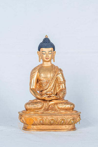 Amitabha buddha Statue | Fully 24k Gold-Plated Copper - S-B-RM-FG-CG-AB-0107