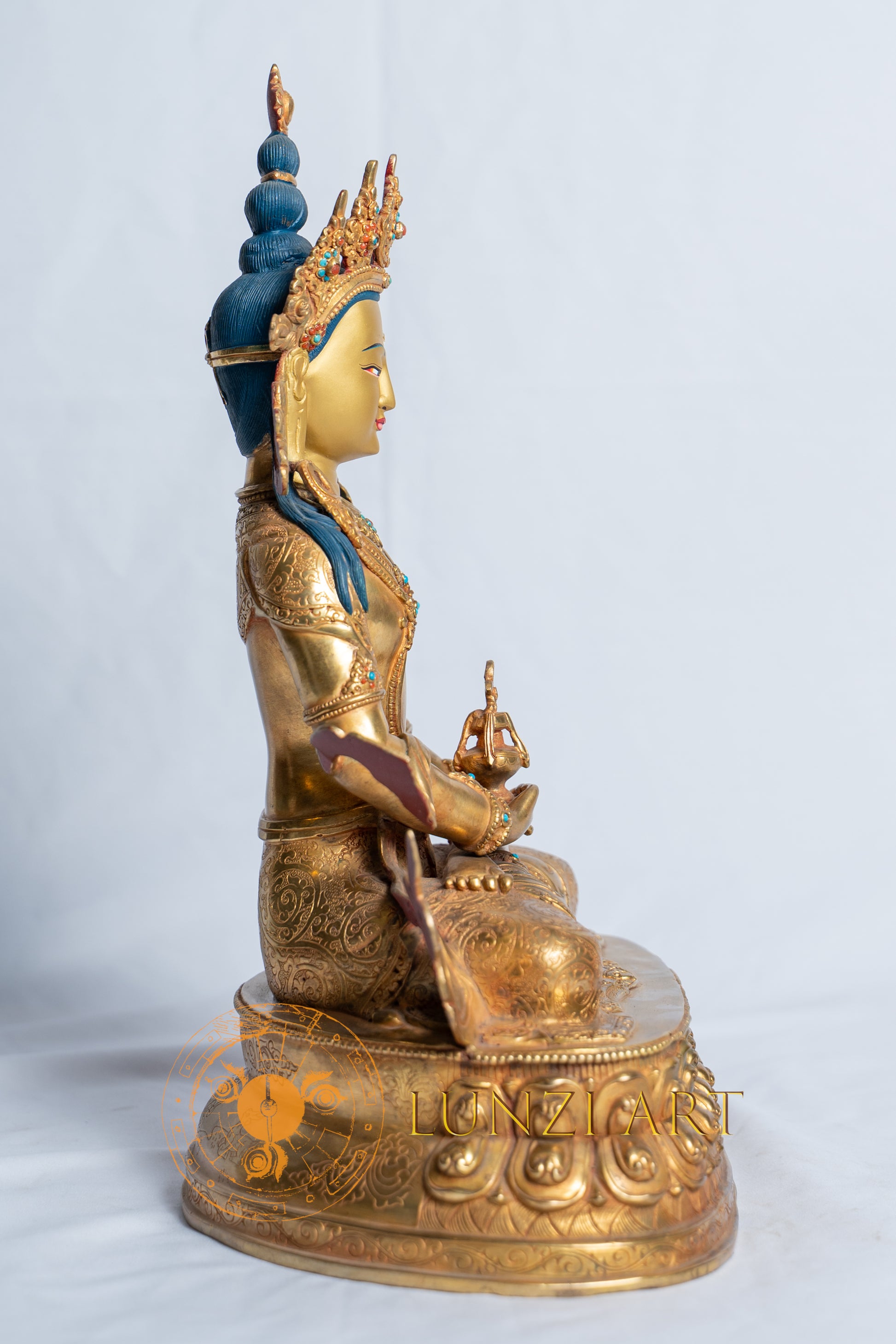 Amitayus Aparmita Buddha Statue | Fully Gold Plated Copper - statues