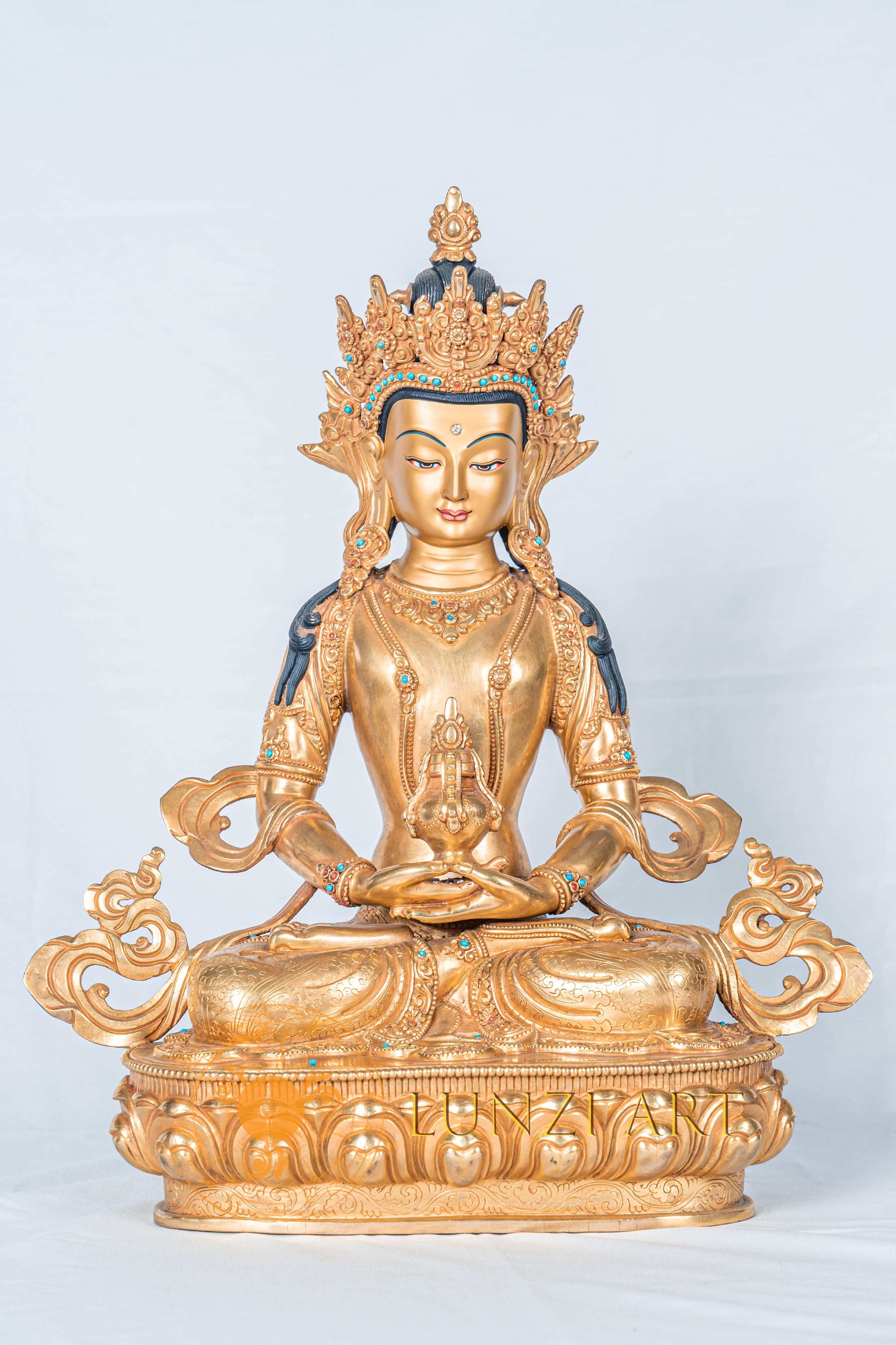 Amitayus Statue | Fully Gold-Plated Copper - statues