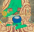 Amoghasiddhi Thangka: The Green Buddha of Fearless Action - T-B-HT-BB-A-0055