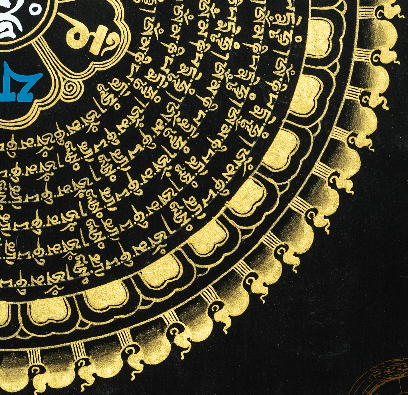 Ancient Mandala Mantra Thangka - T-B-HT-BB-MM-0018