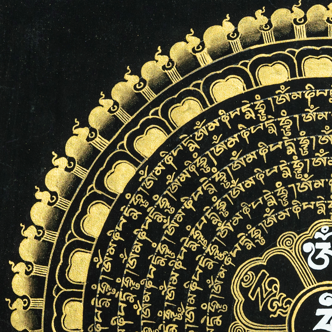 Ancient Mandala Mantra Thangka - T-B-HT-BB-MM-0018