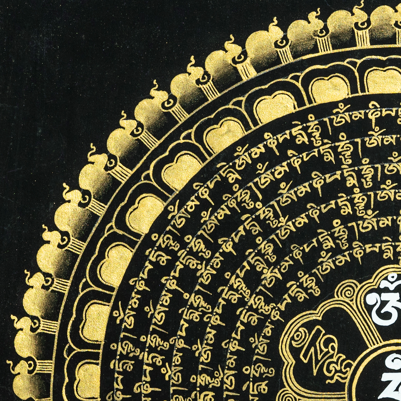 Ancient Mandala Mantra Thangka - T-B-HT-BB-MM-0018