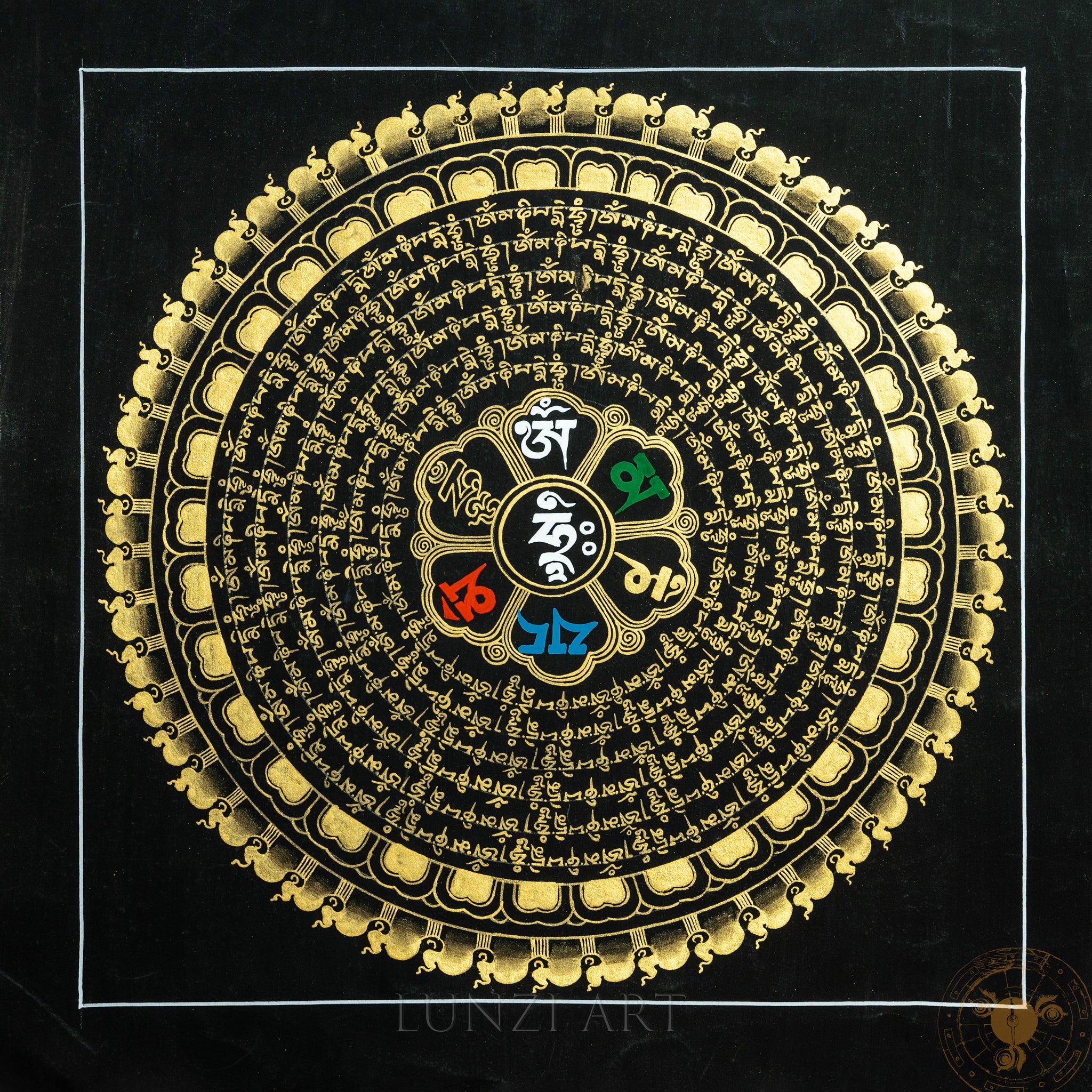 Ancient Mandala Mantra Thangka - Thangka