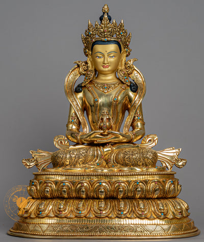 Aparmita Sculpture | Handmade Fully Gold-Plated Copper Statue - S-B-BA-FG-CG-A-0124