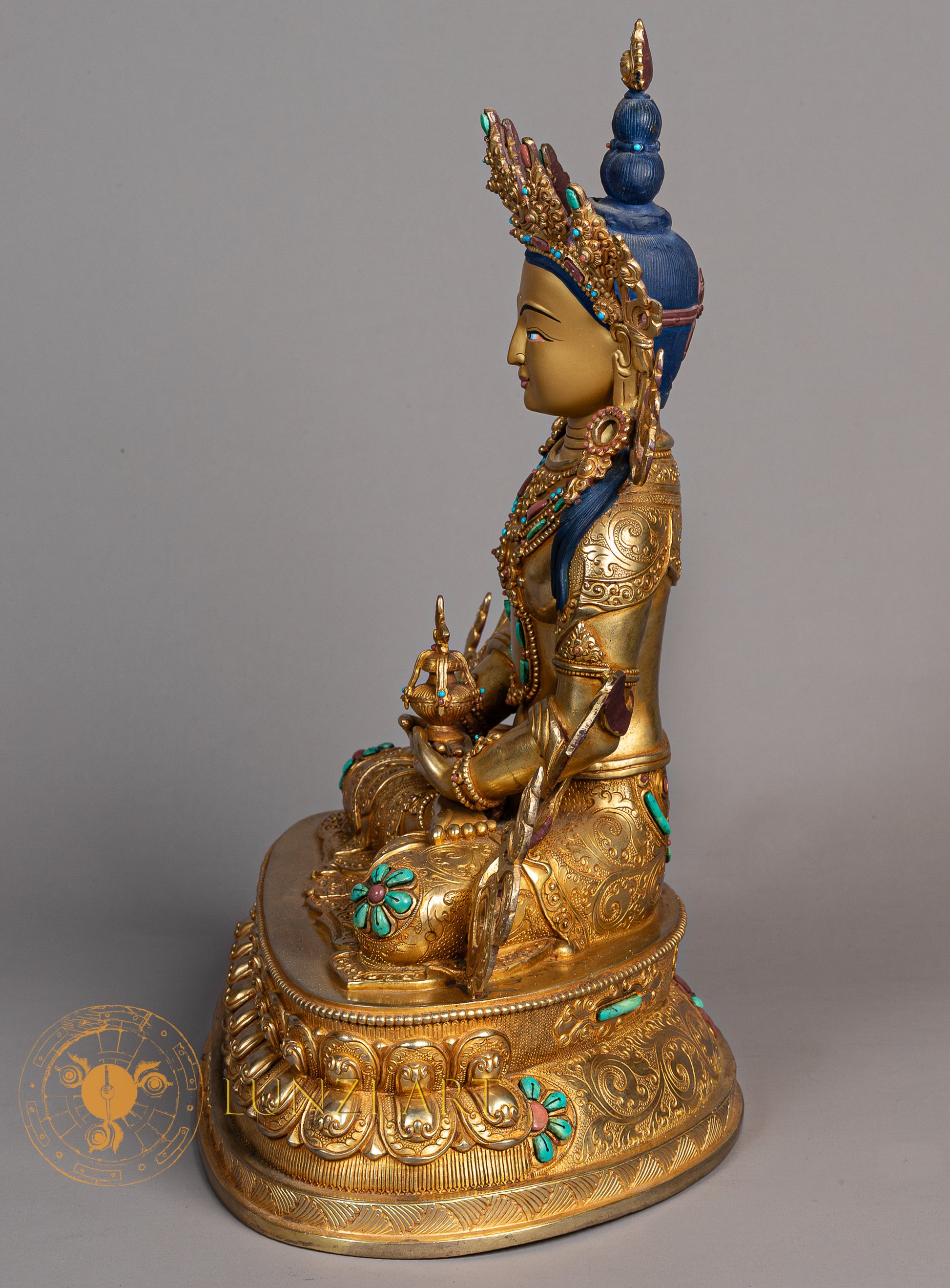 Aparmita Statue | Handcrafted Copper Fully Gold Plated Art - S-P-SS-FG-CG-A-0131