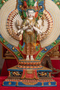 Avalokiteshvara Statue | Gold Plated with Full Coloured Body - S-P-SS-PG-C-TAA-00191