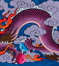 The Druk (Thunder Dragon) Thangka: Celestial Voice of Power - T-B-HT-RB-D-0084