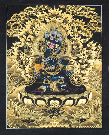Bernagchen Mahakala Thangka – The Black-Cloaked Protector - T-S-BT-BB-M-0137