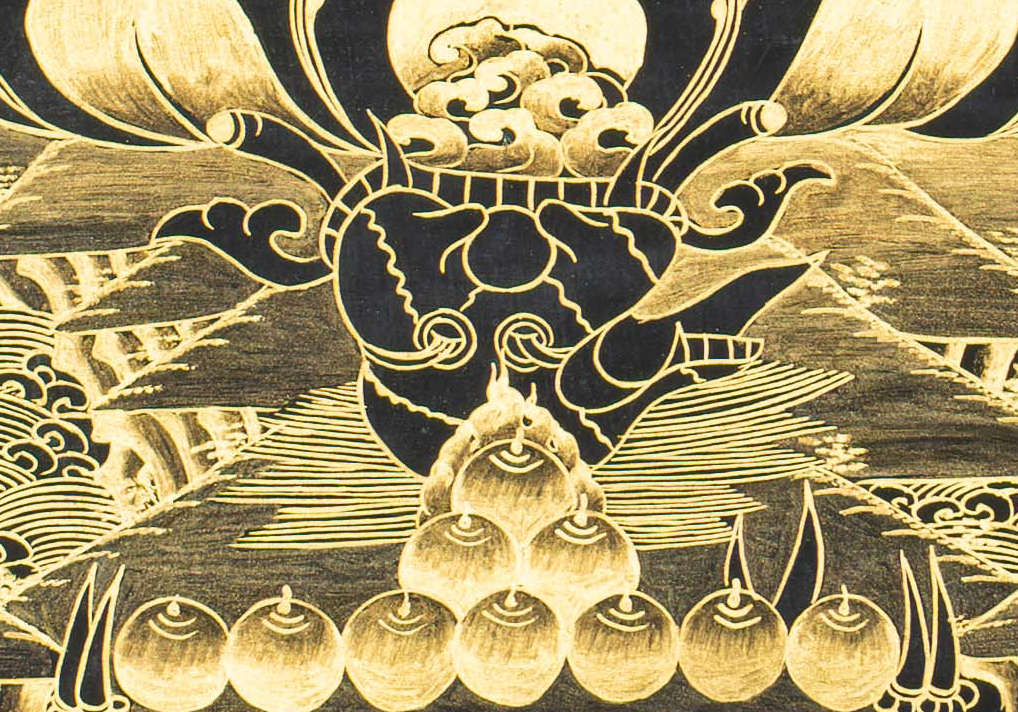 Bernagchen Mahakala Thangka – The Black-Cloaked Protector - T-S-BT-BB-M-0137