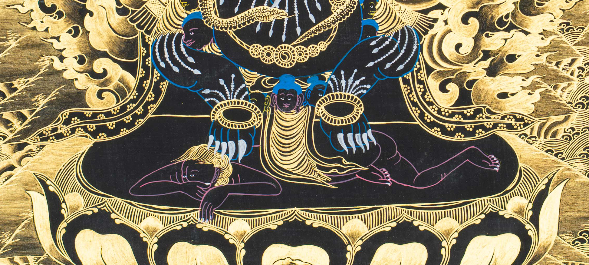 Bernagchen Mahakala Thangka – The Black-Cloaked Protector - T-S-BT-BB-M-0137