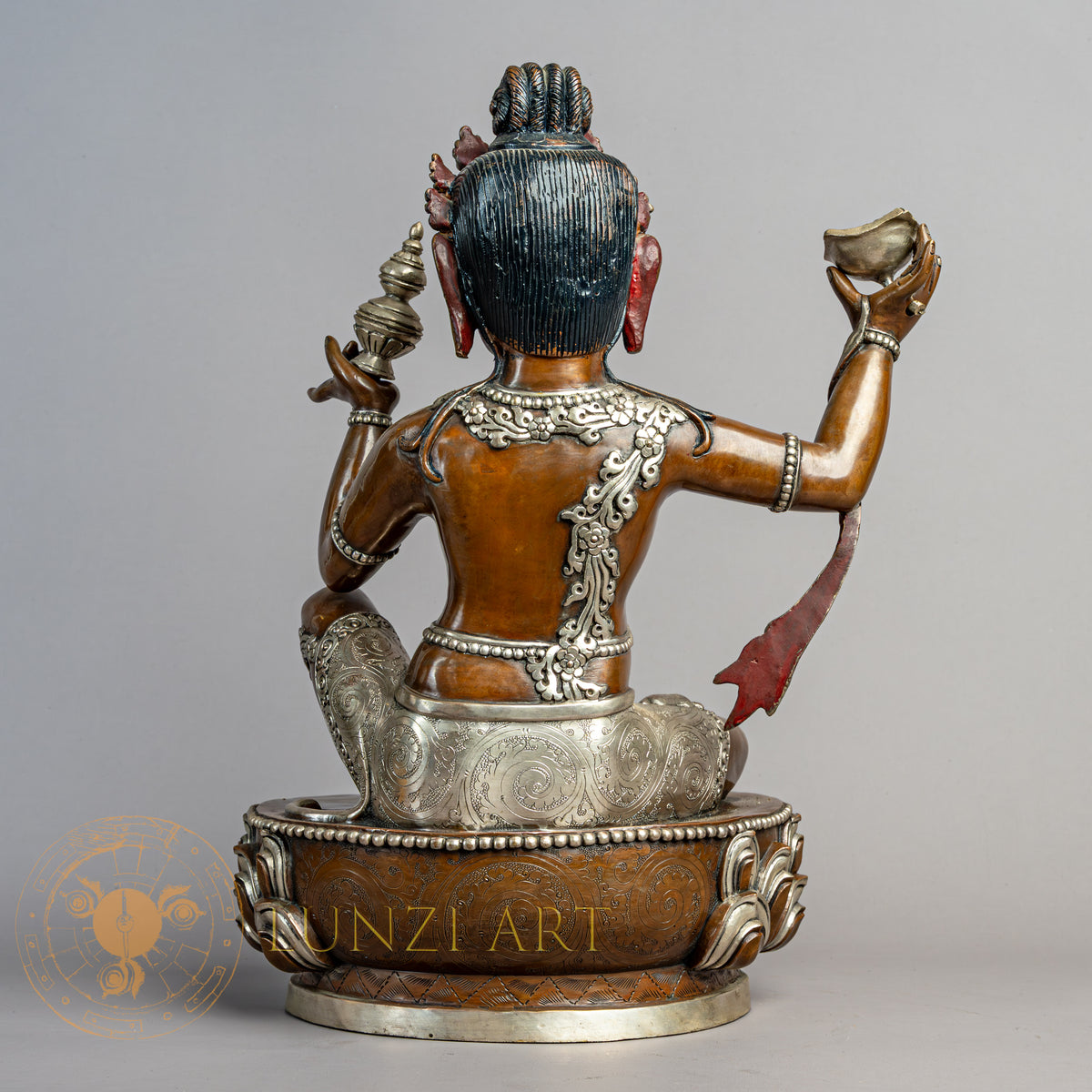 Birupa (Virupa) Statue | Copper Oxidized + Partly Silver Plated - S-P-R-C-B-00222