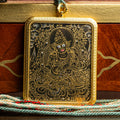 Black Zambala Amulet Ghau Locket Thangka | Gold of Wealth - L-J-59