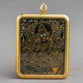 Black Zambala Amulet Ghau Locket Thangka | Gold of Wealth - L-J-59