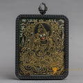 Black Zambala Amulet Ghau Locket Thangka | Gold of Wealth - L-J-59