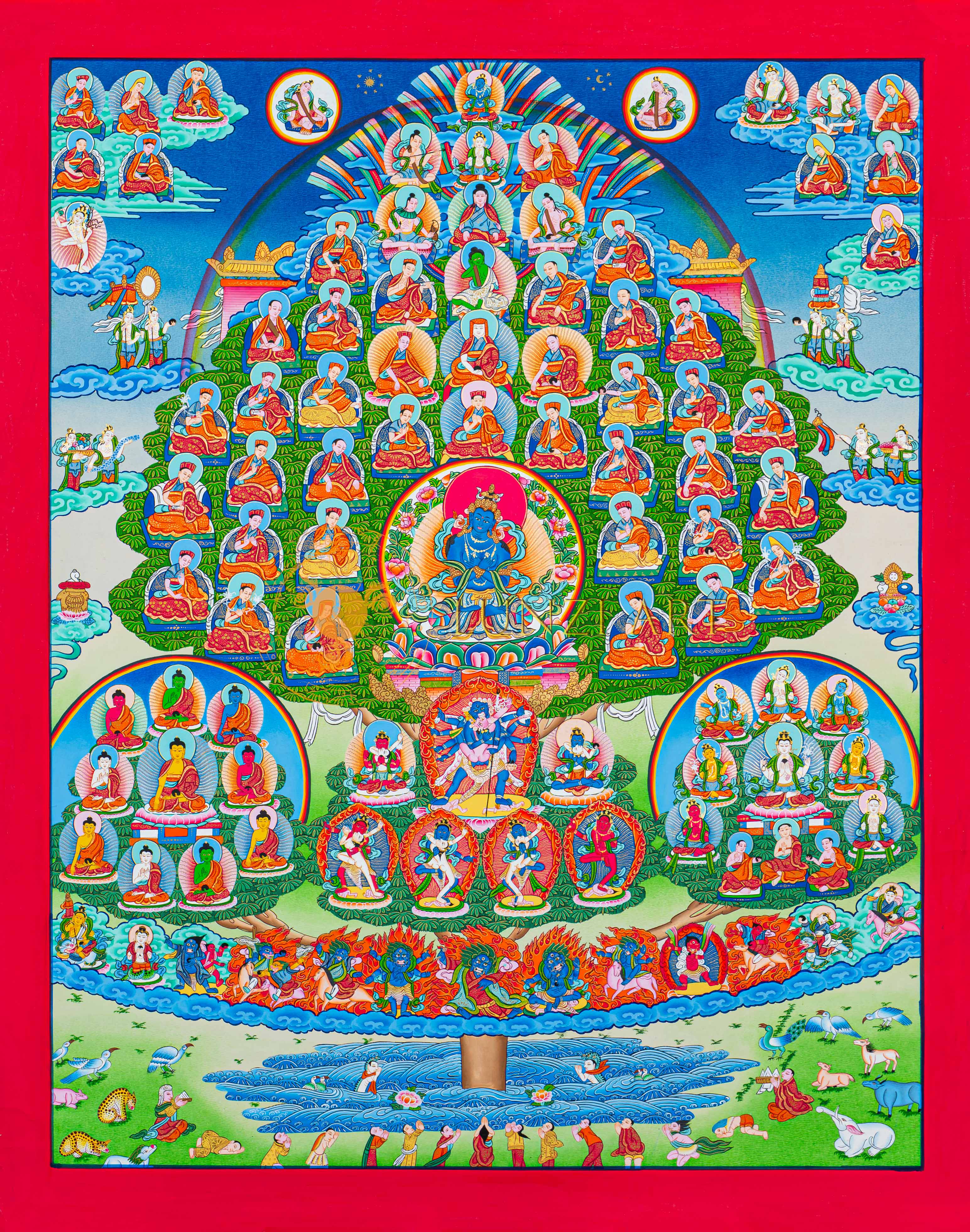 Celestial Tree of Enlightenment Thangka (Chokshing Tree/Dorje Chyang ...